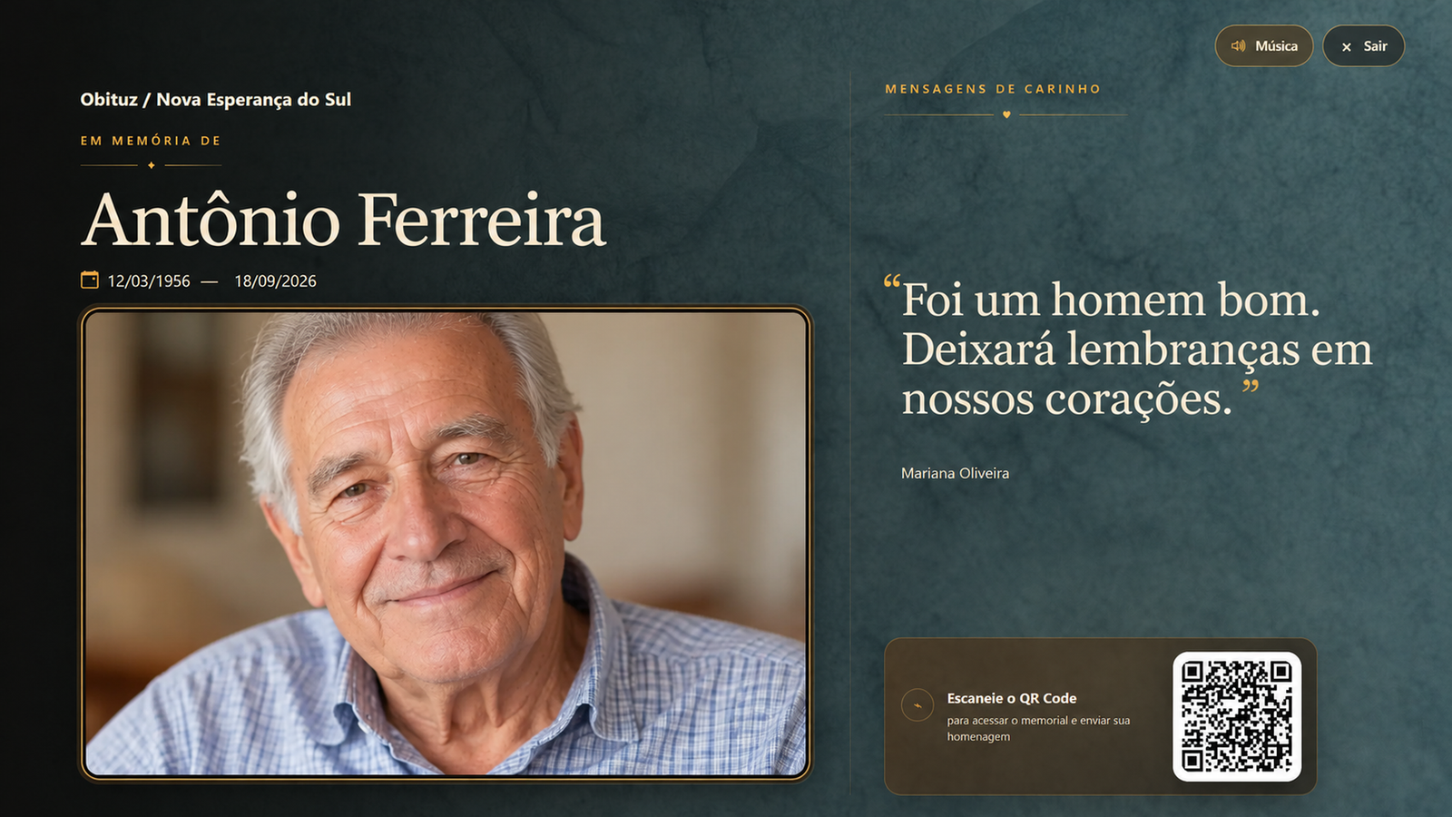 Memorial digital de Antônio Ferreira na TV